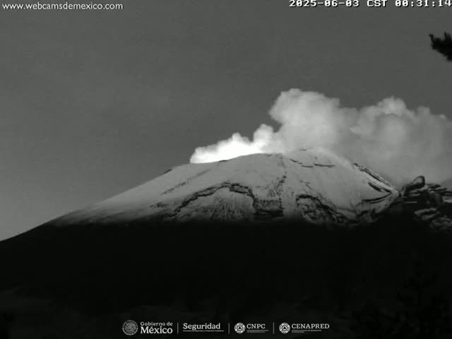 Volcán Popocatepetl Volcano from Tlamacas Live Cam  - San Nicolas de los Ranchos, Puebla, Mexico