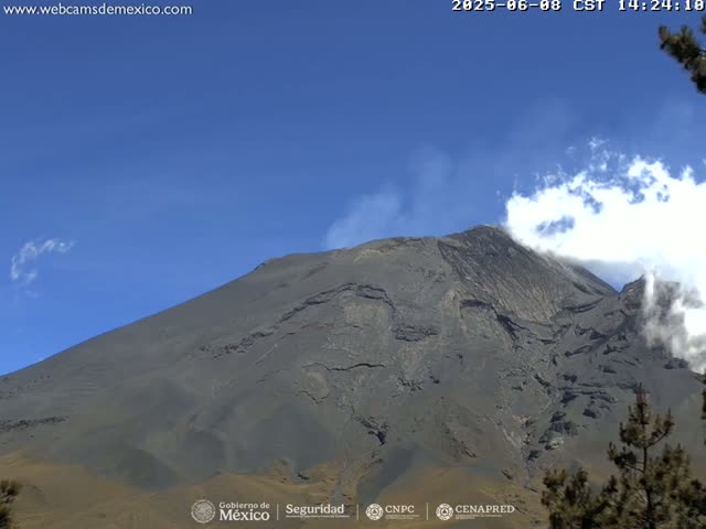 Volcán Popocatepetl Volcano from Tlamacas Live Cam  - San Nicolas de los Ranchos, Puebla, Mexico