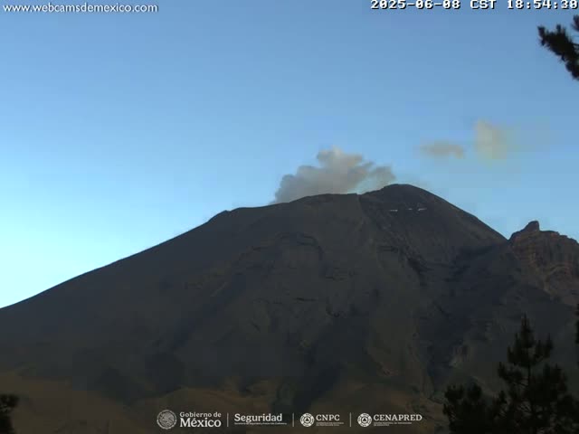 Volcán Popocatepetl Volcano from Tlamacas Live Cam  - San Nicolas de los Ranchos, Puebla, Mexico