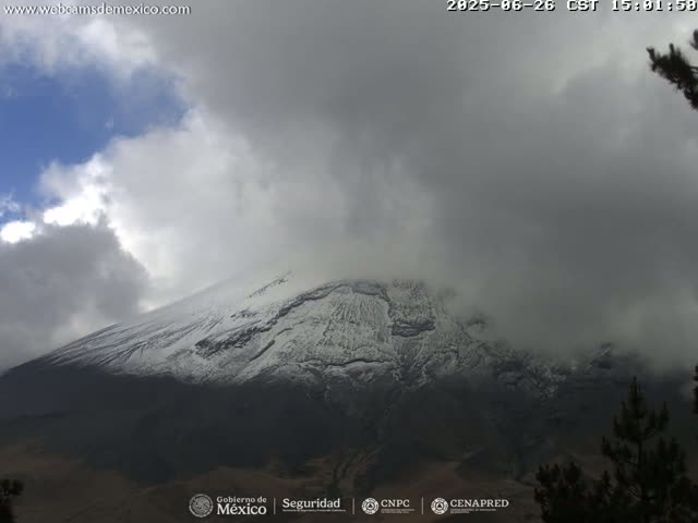Volcán Popocatepetl Volcano from Tlamacas Live Cam  - San Nicolas de los Ranchos, Puebla, Mexico