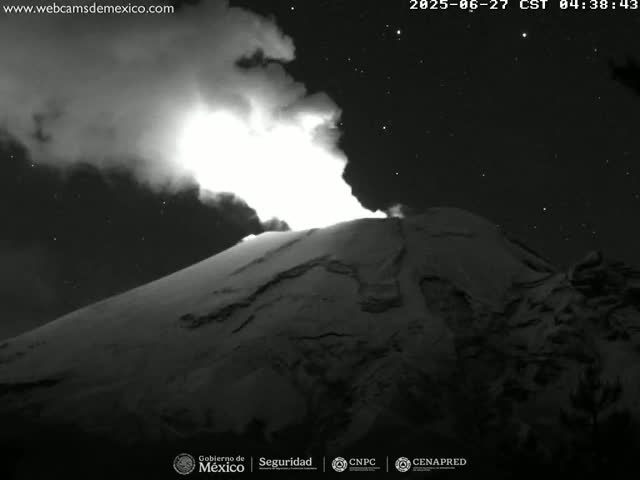 Volcán Popocatepetl Volcano from Tlamacas Live Cam  - San Nicolas de los Ranchos, Puebla, Mexico