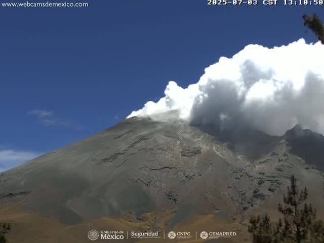 Volcán Popocatepetl Volcano from Tlamacas Live Cam  - San Nicolas de los Ranchos, Puebla, Mexico