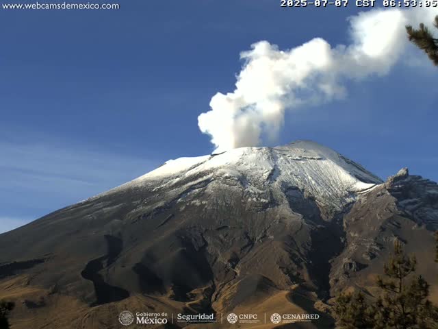 Volcán Popocatepetl Volcano from Tlamacas Live Cam  - San Nicolas de los Ranchos, Puebla, Mexico