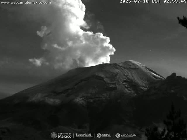 Volcán Popocatepetl Volcano from Tlamacas Live Cam  - San Nicolas de los Ranchos, Puebla, Mexico