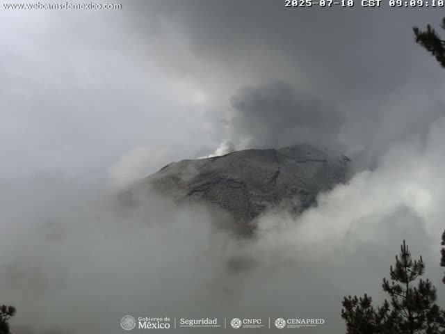 Volcán Popocatepetl Volcano from Tlamacas Live Cam  - San Nicolas de los Ranchos, Puebla, Mexico