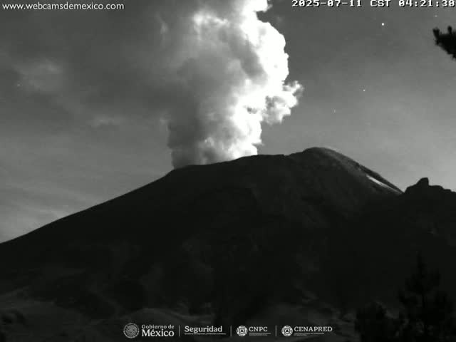 Volcán Popocatepetl Volcano from Tlamacas Live Cam  - San Nicolas de los Ranchos, Puebla, Mexico