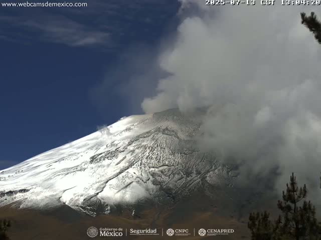 Volcán Popocatepetl Volcano from Tlamacas Live Cam  - San Nicolas de los Ranchos, Puebla, Mexico