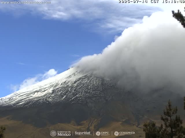 Volcán Popocatepetl Volcano from Tlamacas Live Cam  - San Nicolas de los Ranchos, Puebla, Mexico