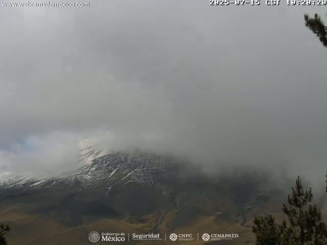 Volcán Popocatepetl Volcano from Tlamacas Live Cam  - San Nicolas de los Ranchos, Puebla, Mexico