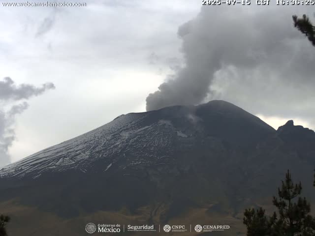 Volcán Popocatepetl Volcano from Tlamacas Live Cam  - San Nicolas de los Ranchos, Puebla, Mexico
