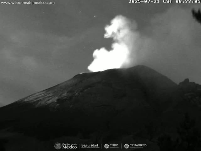Volcán Popocatepetl Volcano from Tlamacas Live Cam  - San Nicolas de los Ranchos, Puebla, Mexico
