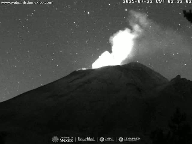 Volcán Popocatepetl Volcano from Tlamacas Live Cam  - San Nicolas de los Ranchos, Puebla, Mexico