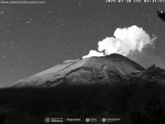 Volcán Popocatepetl Volcano from Tlamacas Live Cam  - San Nicolas de los Ranchos, Puebla, Mexico