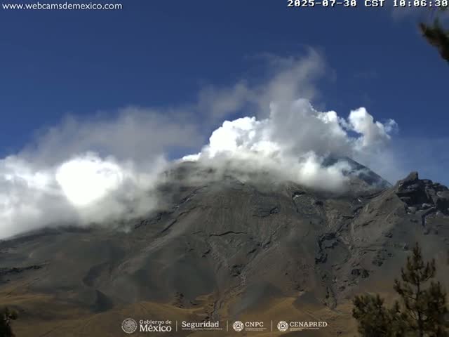 Volcán Popocatepetl Volcano from Tlamacas Live Cam  - San Nicolas de los Ranchos, Puebla, Mexico