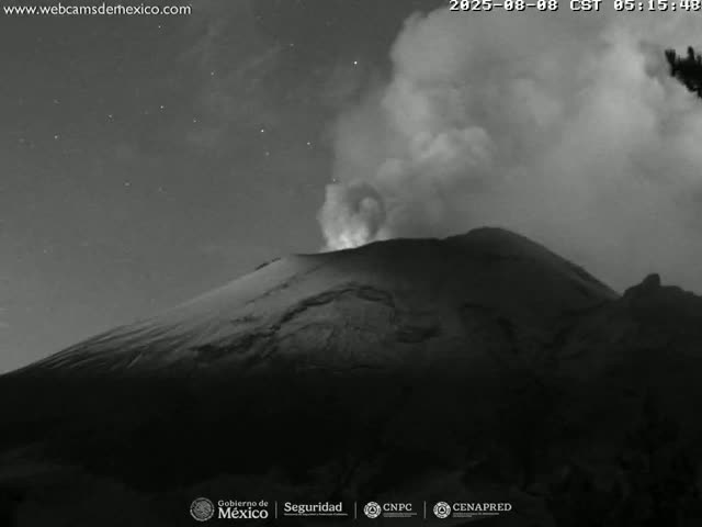 Volcán Popocatepetl Volcano from Tlamacas Live Cam  - San Nicolas de los Ranchos, Puebla, Mexico