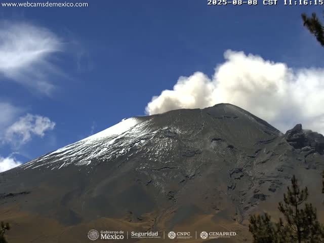 Volcán Popocatepetl Volcano from Tlamacas Live Cam  - San Nicolas de los Ranchos, Puebla, Mexico