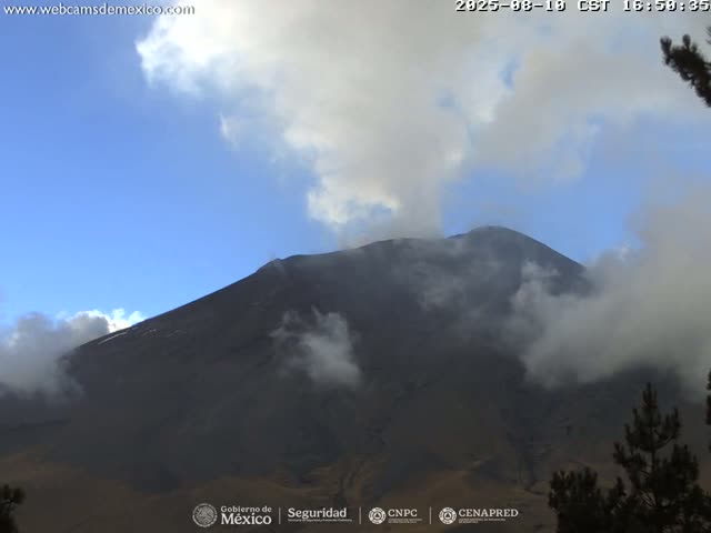 Volcán Popocatepetl Volcano from Tlamacas Live Cam  - San Nicolas de los Ranchos, Puebla, Mexico
