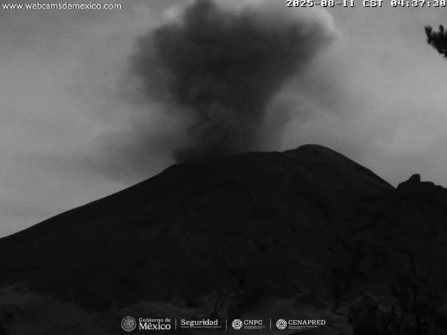 Volcán Popocatepetl Volcano from Tlamacas Live Cam  - San Nicolas de los Ranchos, Puebla, Mexico