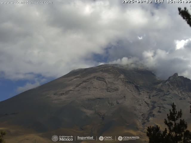 Volcán Popocatepetl Volcano from Tlamacas Live Cam  - San Nicolas de los Ranchos, Puebla, Mexico