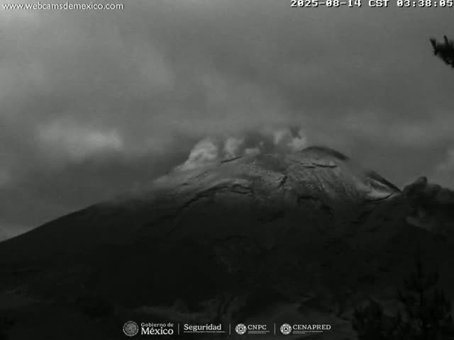 Volcán Popocatepetl Volcano from Tlamacas Live Cam  - San Nicolas de los Ranchos, Puebla, Mexico
