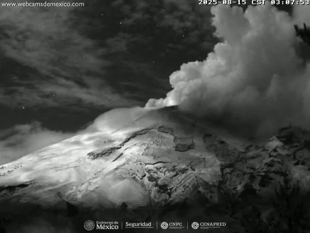 Volcán Popocatepetl Volcano from Tlamacas Live Cam  - San Nicolas de los Ranchos, Puebla, Mexico