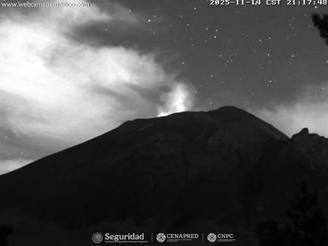 Volcán Popocatepetl Volcano from Tlamacas Live Cam  - San Nicolas de los Ranchos, Puebla, Mexico