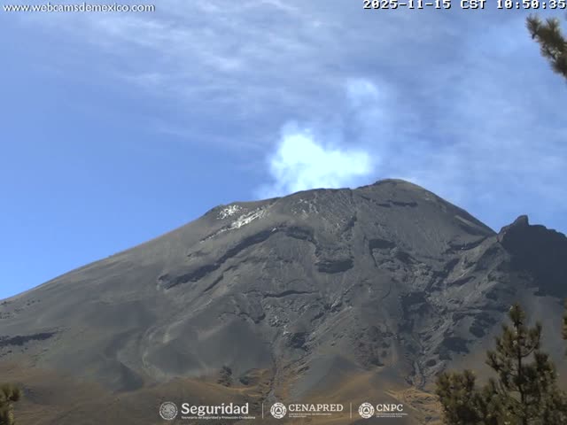 Volcán Popocatepetl Volcano from Tlamacas Live Cam  - San Nicolas de los Ranchos, Puebla, Mexico