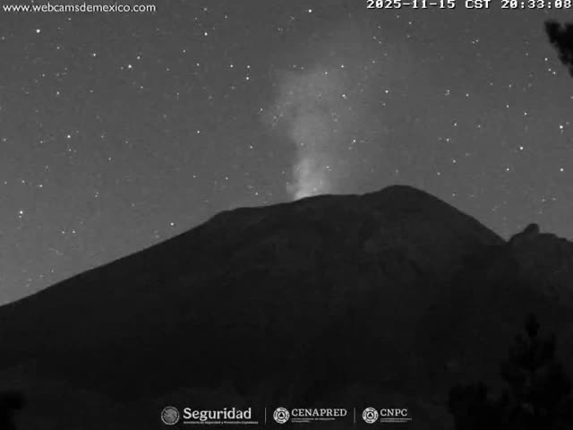 Volcán Popocatepetl Volcano from Tlamacas Live Cam  - San Nicolas de los Ranchos, Puebla, Mexico