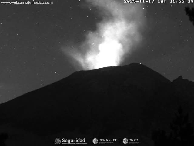 Volcán Popocatepetl Volcano from Tlamacas Live Cam  - San Nicolas de los Ranchos, Puebla, Mexico