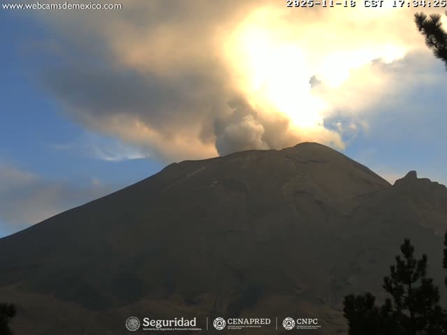 Volcán Popocatepetl Volcano from Tlamacas Live Cam  - San Nicolas de los Ranchos, Puebla, Mexico