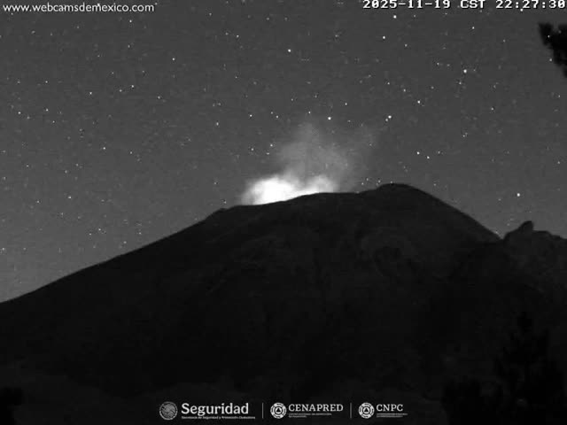 Volcán Popocatepetl Volcano from Tlamacas Live Cam  - San Nicolas de los Ranchos, Puebla, Mexico