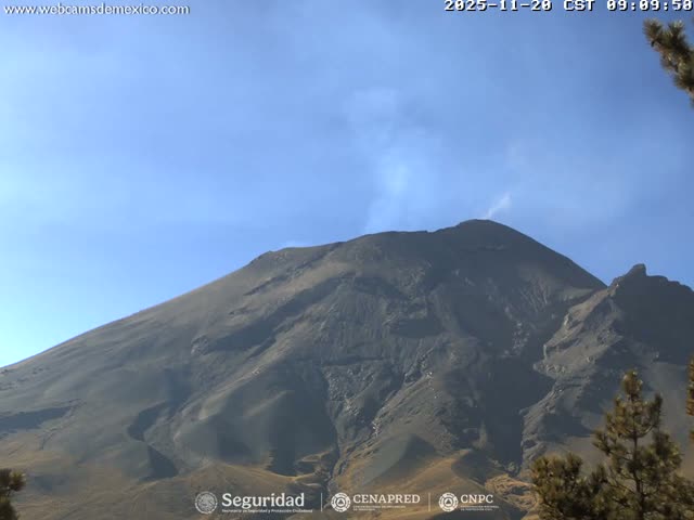 Volcán Popocatepetl Volcano from Tlamacas Live Cam  - San Nicolas de los Ranchos, Puebla, Mexico