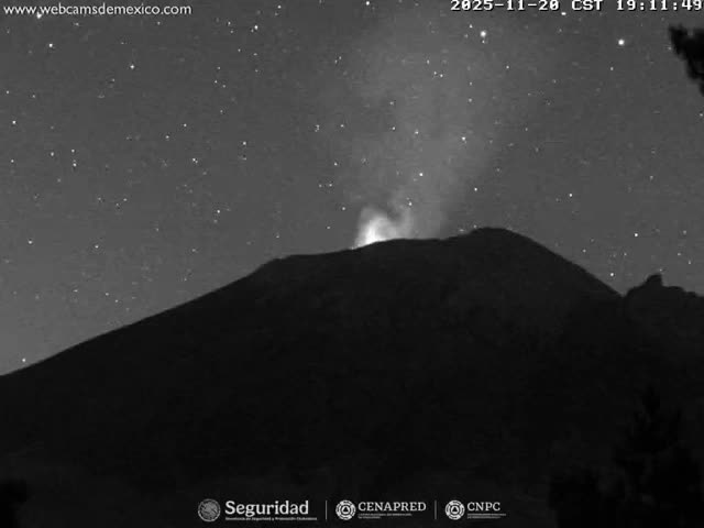 Volcán Popocatepetl Volcano from Tlamacas Live Cam  - San Nicolas de los Ranchos, Puebla, Mexico