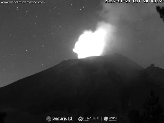 Volcán Popocatepetl Volcano from Tlamacas Live Cam  - San Nicolas de los Ranchos, Puebla, Mexico