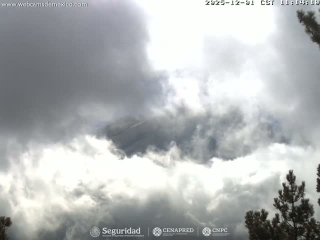 Volcán Popocatepetl Volcano from Tlamacas Live Cam  - San Nicolas de los Ranchos, Puebla, Mexico