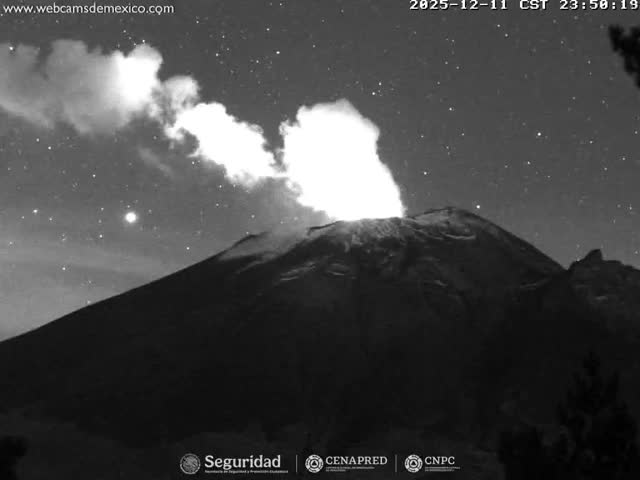 Volcán Popocatepetl Volcano from Tlamacas Live Cam  - San Nicolas de los Ranchos, Puebla, Mexico