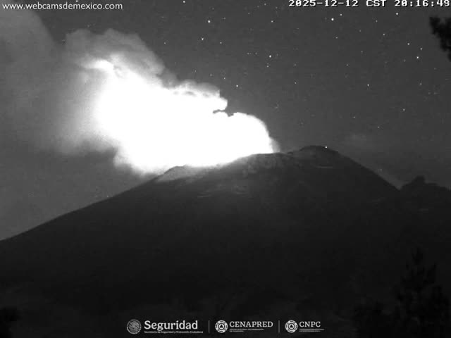 Volcán Popocatepetl Volcano from Tlamacas Live Cam  - San Nicolas de los Ranchos, Puebla, Mexico