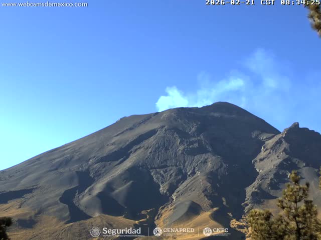 Volcán Popocatepetl Volcano from Tlamacas Live Cam  - San Nicolas de los Ranchos, Puebla, Mexico