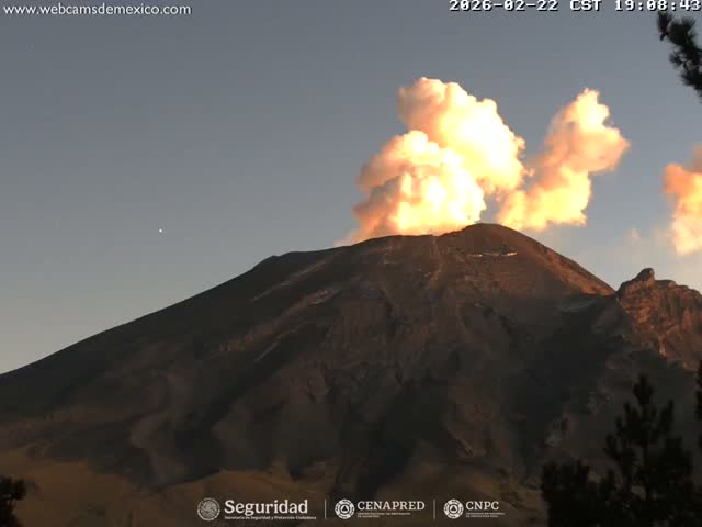 Volcán Popocatepetl Volcano from Tlamacas Live Cam  - San Nicolas de los Ranchos, Puebla, Mexico