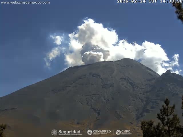 Volcán Popocatepetl Volcano from Tlamacas Live Cam  - San Nicolas de los Ranchos, Puebla, Mexico