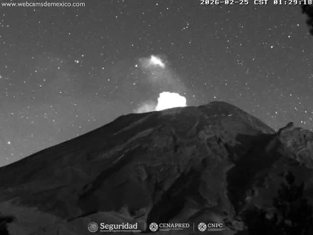 Volcán Popocatepetl Volcano from Tlamacas Live Cam  - San Nicolas de los Ranchos, Puebla, Mexico