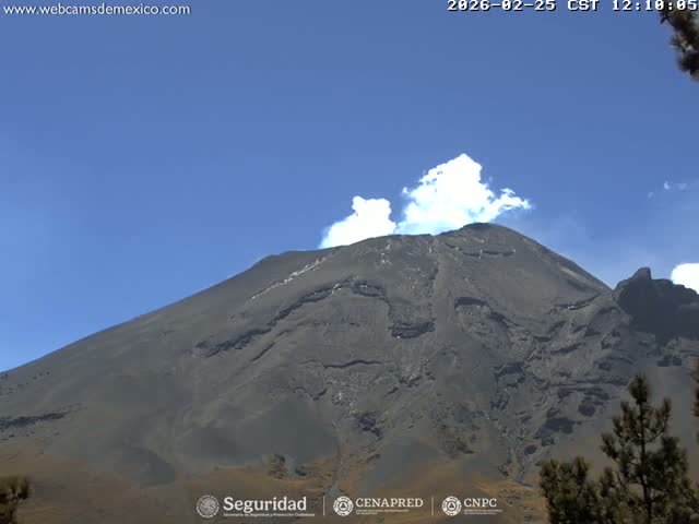 Volcán Popocatepetl Volcano from Tlamacas Live Cam  - San Nicolas de los Ranchos, Puebla, Mexico