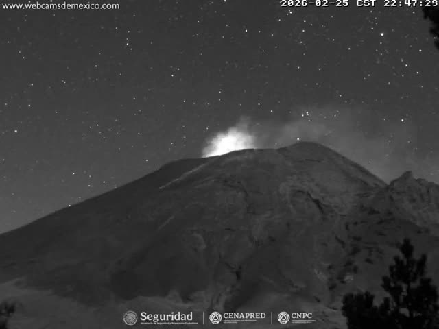Volcán Popocatepetl Volcano from Tlamacas Live Cam  - San Nicolas de los Ranchos, Puebla, Mexico