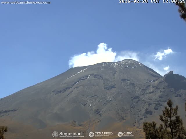 Volcán Popocatepetl Volcano from Tlamacas Live Cam  - San Nicolas de los Ranchos, Puebla, Mexico