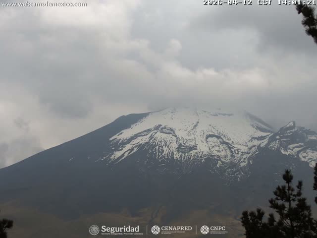 Volcán Popocatepetl Volcano from Tlamacas Live Cam  - San Nicolas de los Ranchos, Puebla, Mexico