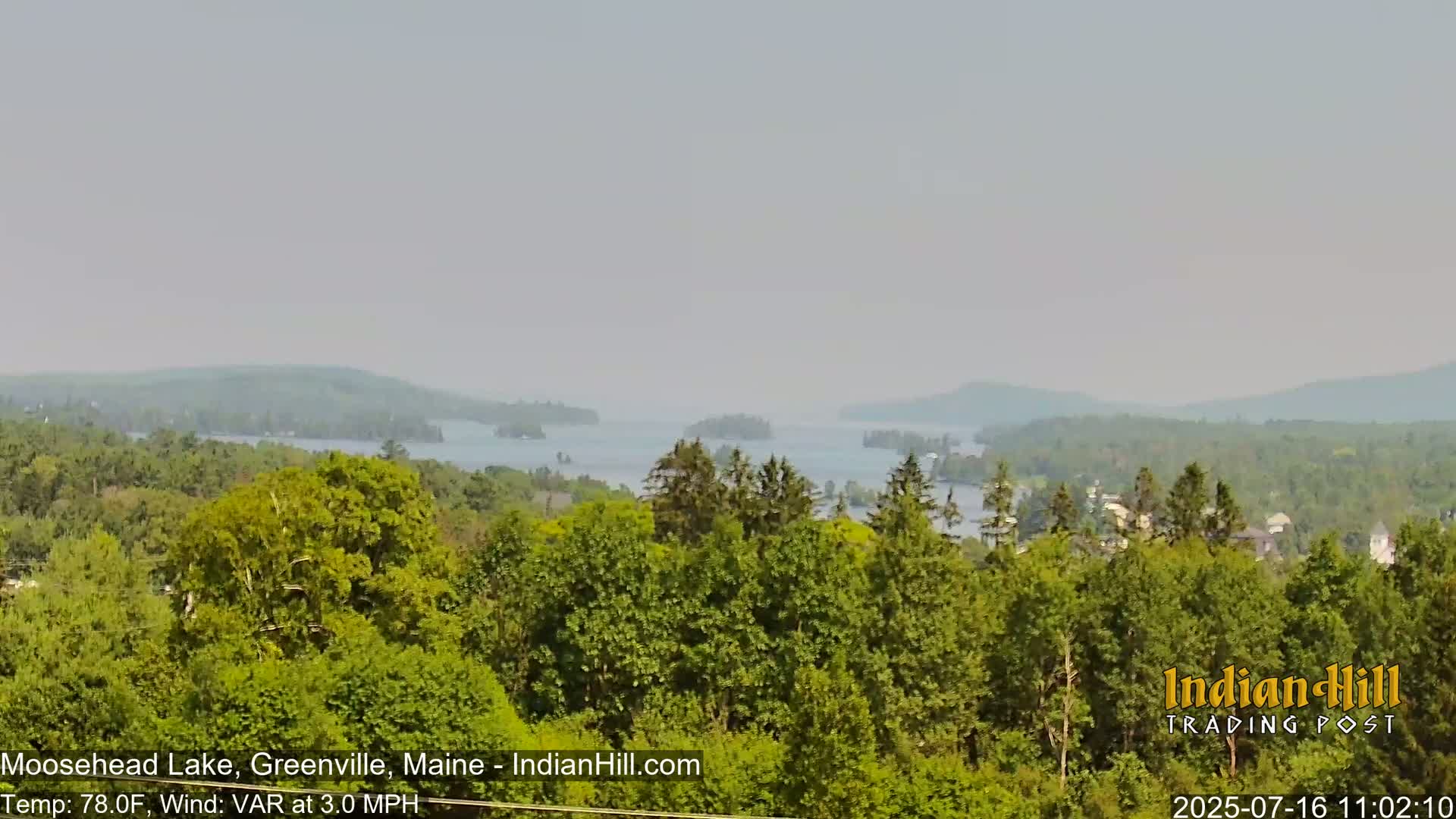 Moosehead Lake Skyline Live Cam - Maine, USA