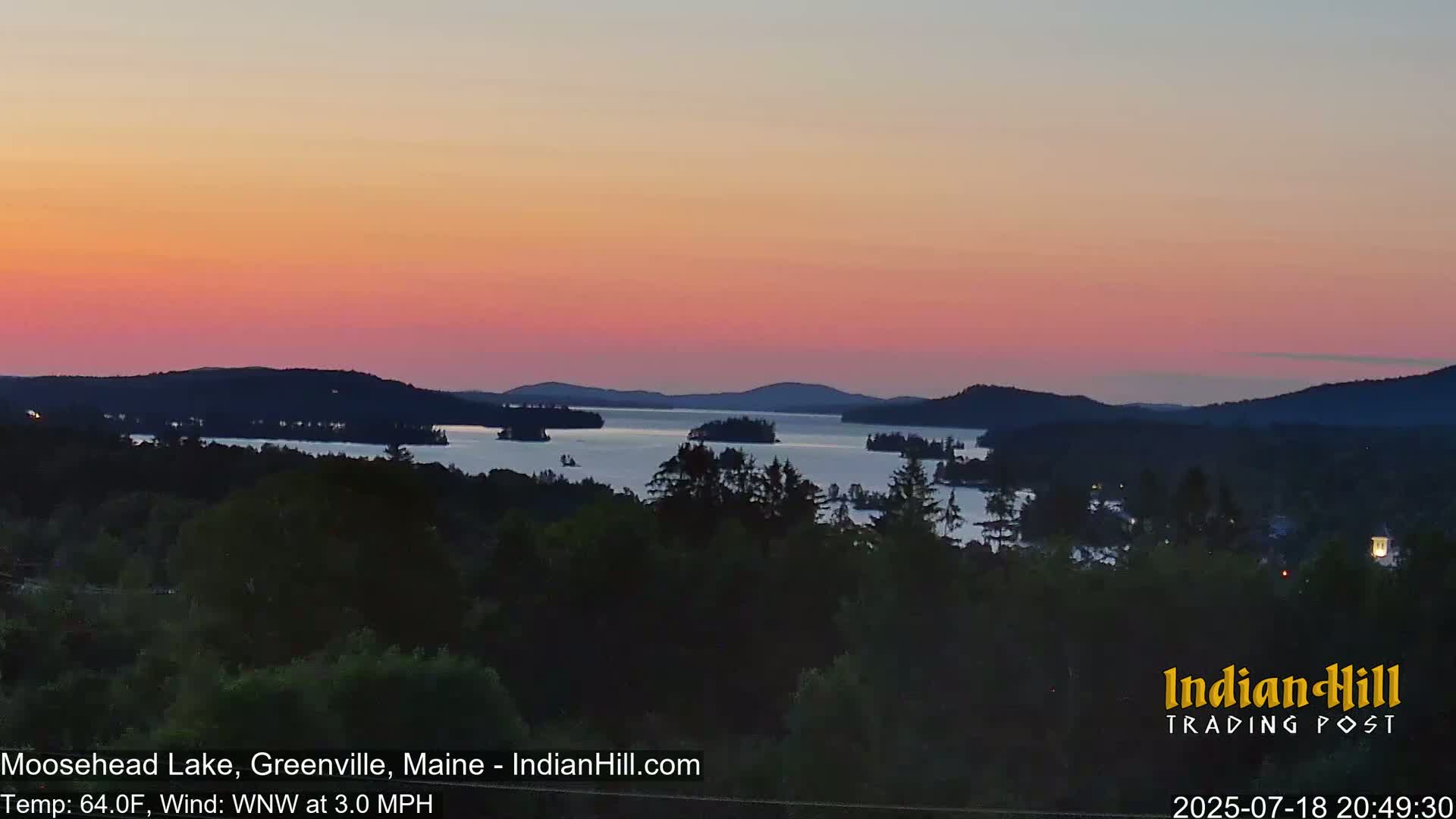 Moosehead Lake Skyline Live Cam - Maine, USA