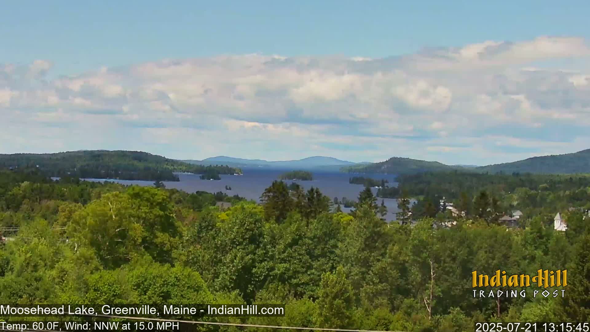 Moosehead Lake Skyline Live Cam - Maine, USA