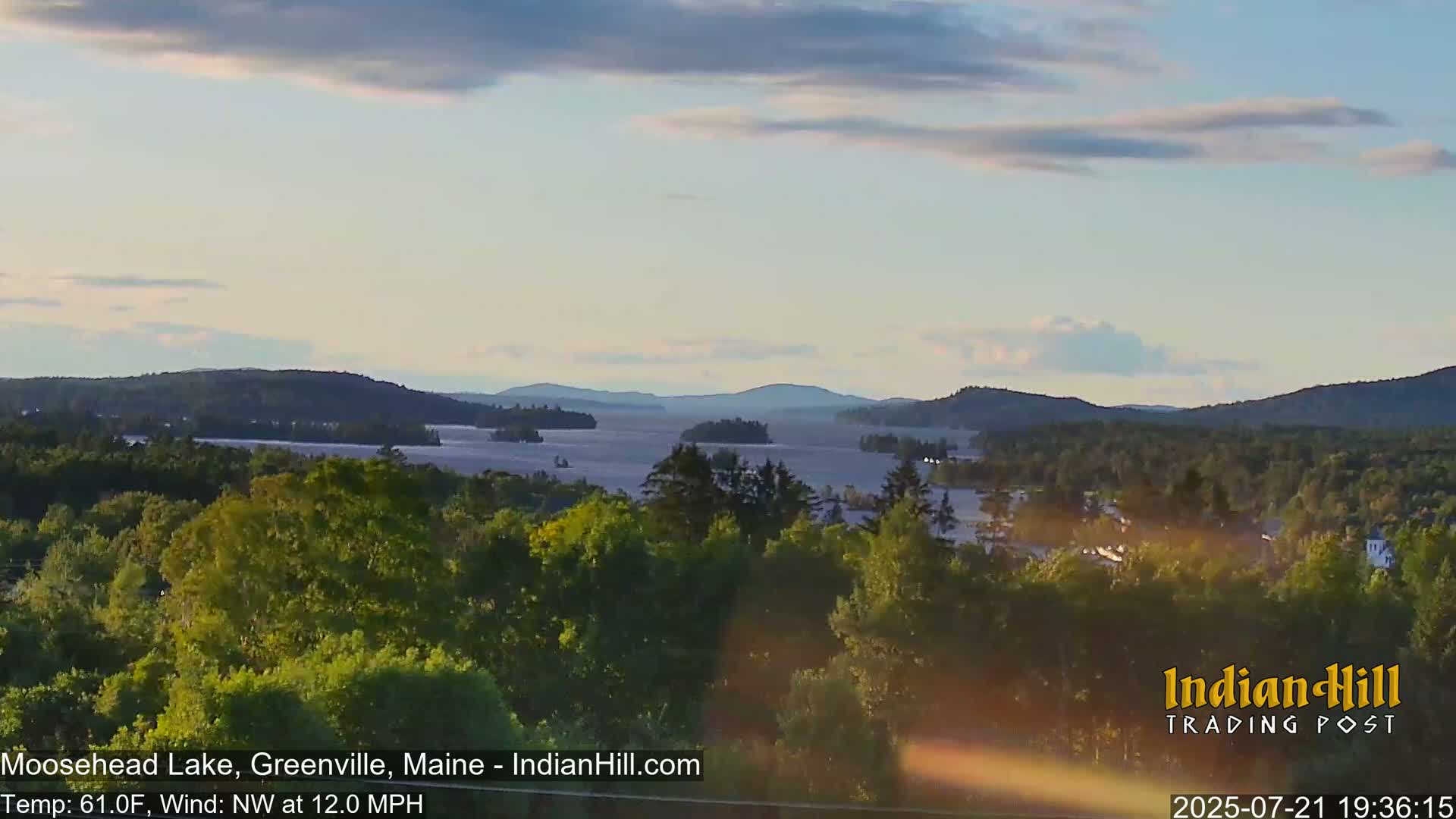 Moosehead Lake Skyline Live Cam - Maine, USA
