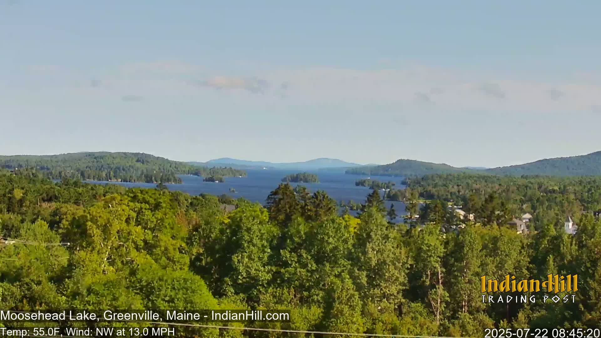 Moosehead Lake Skyline Live Cam - Maine, USA